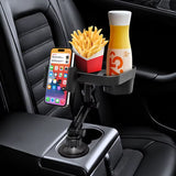 Adjustable Car Cup Holder Tray 360 Degree Rotatable Car Table for Phone Slot Food Organized Drink Holder in Car Accesories