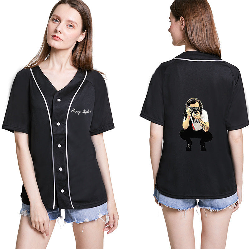 Harry Styles Baseball Jersey Cardigan Short Sleeve