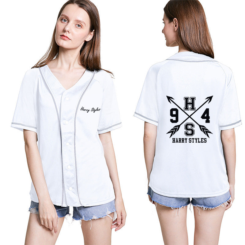 Harry Styles Baseball Jersey Cardigan Short Sleeve