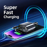 Retractable Car Charger 4 in 1 Fast Car Phone Charger 120W with USB Type C Cable