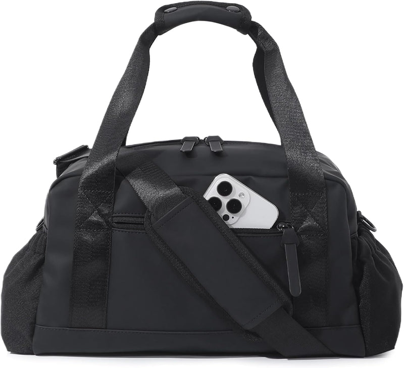 Small Gym Bag for Women, Mini Crossbody Gym Duffle Bag with Wet Compartment, Carry on Gym Tote Bag for Workout Dance Sport Travel (Mini-Beige)