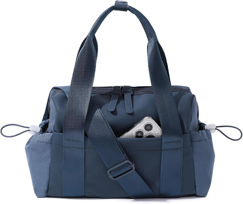 Small Gym Bag for Women, Mini Crossbody Gym Duffle Bag with Wet Compartment, Carry on Gym Tote Bag for Workout Dance Sport Travel (Mini-Beige)