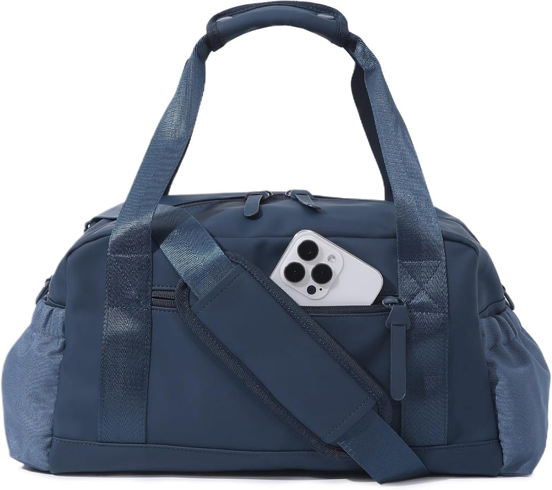 Small Gym Bag for Women, Mini Crossbody Gym Duffle Bag with Wet Compartment, Carry on Gym Tote Bag for Workout Dance Sport Travel (Mini-Beige)