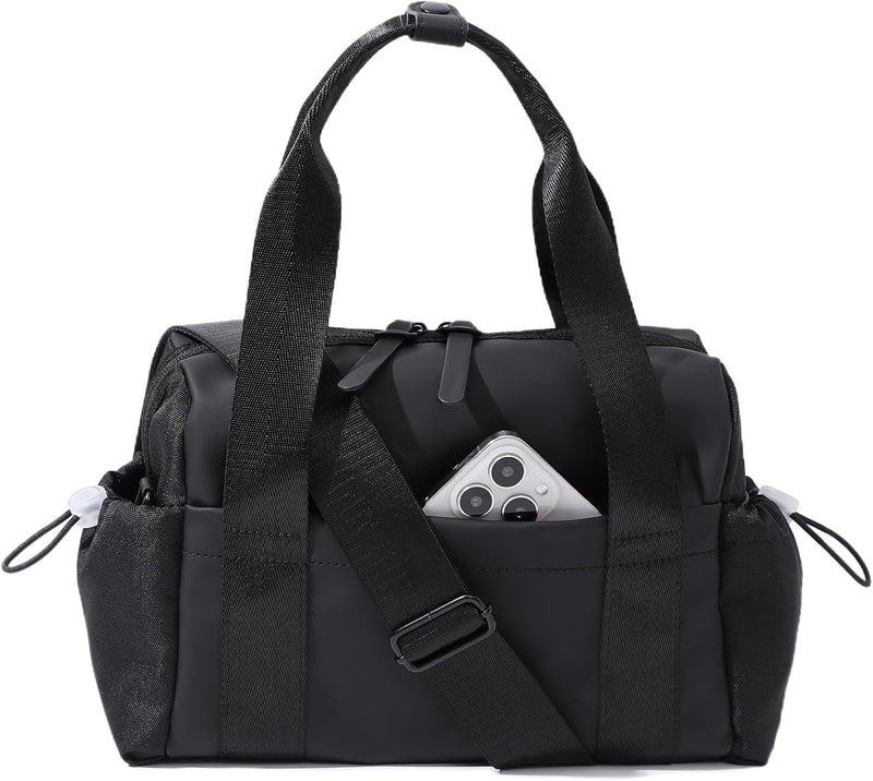 Small Gym Bag for Women, Mini Crossbody Gym Duffle Bag with Wet Compartment, Carry on Gym Tote Bag for Workout Dance Sport Travel (Mini-Beige)