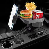 Adjustable Car Cup Holder Tray 360 Degree Rotatable Car Table for Phone Slot Food Organized Drink Holder in Car Accesories